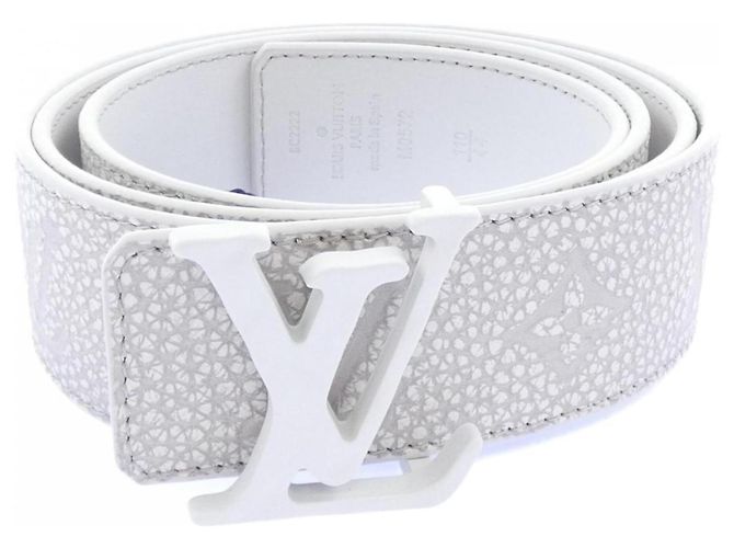 Cinturón reversible Louis Vuitton LV Shape 40mm Blanco Beige