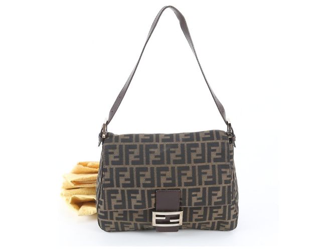 Borsa a secchiello Fendi Zucca Mamma Marrone