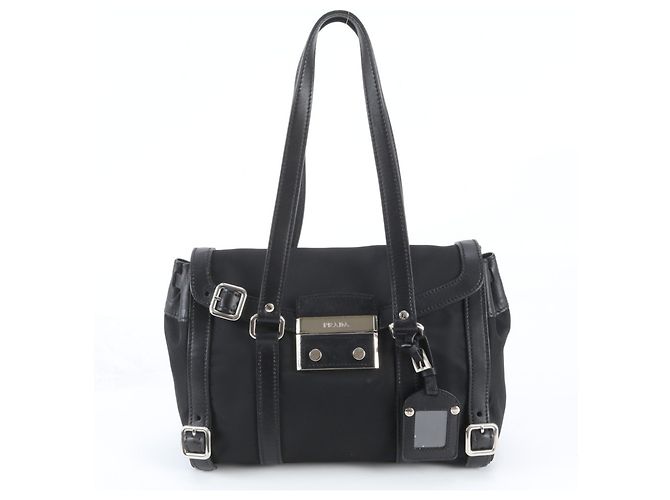 Borsa a tracolla Prada in nylon Tessuto e pelle Nero