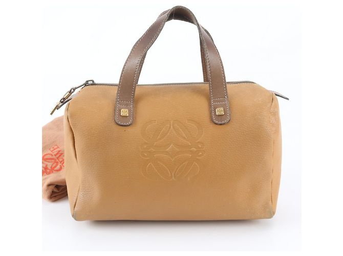 Loewe Anagram Mini Boston Bag Hellbraun