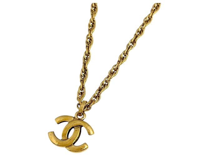 Collier Chanel plaqué or Doré