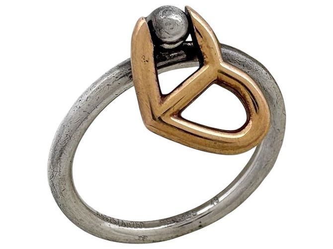 Ring Hermès Anillo Hermes HERMES Corazón en Plata de Ley 925 con Oro Dorado