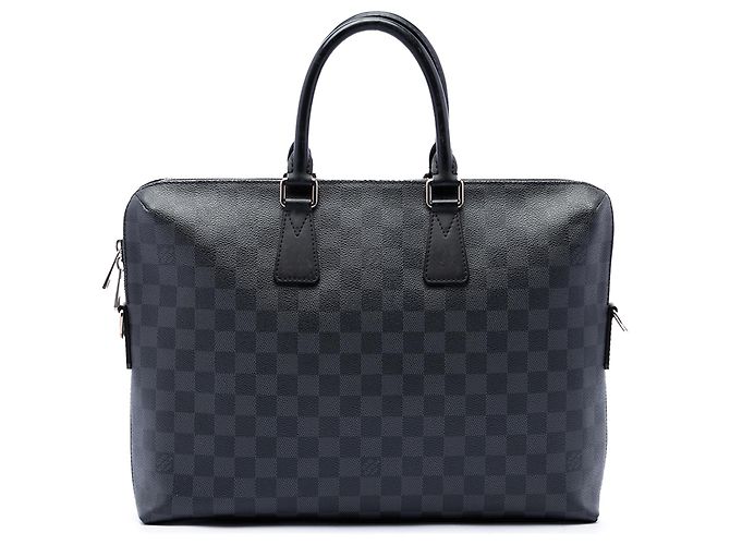 Louis Vuitton Black Damier Graphite Porte Documents Jour Preto