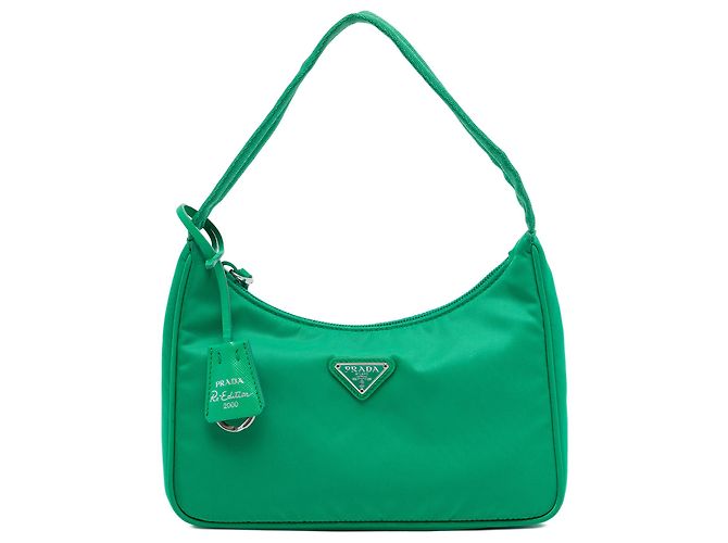 Borsa a tracolla Prada Mini Tessuto Re Edition 2000 Verde