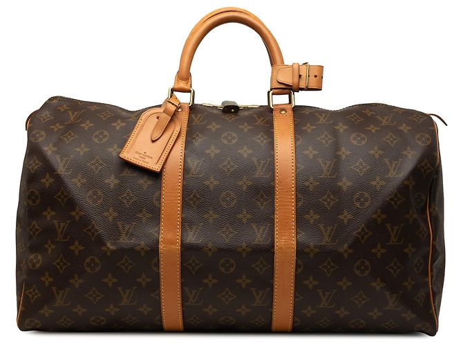 Louis Vuitton Brown Monogram Keepall 50 Marrom