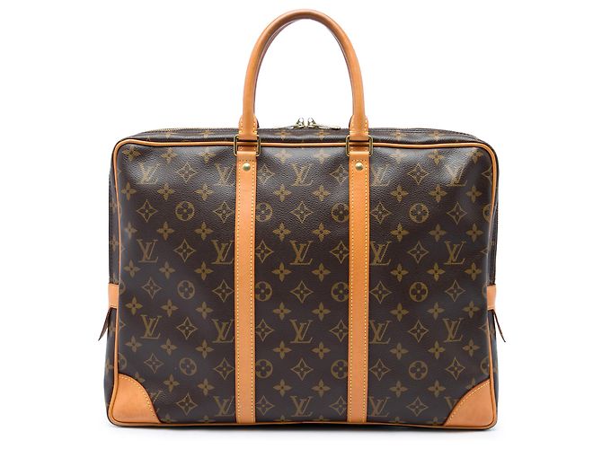 Louis Vuitton Brown Monogram Porte Documents Voyage Marrone