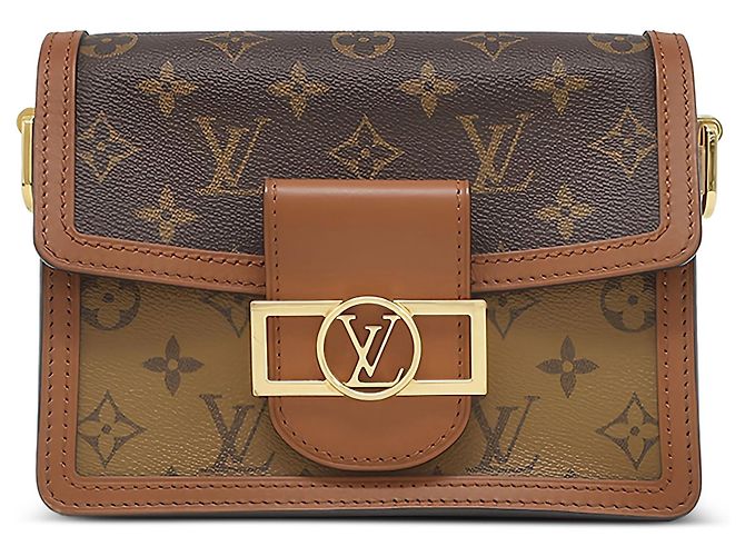 Louis Vuitton Brown Monogram Reverse Mini Dauphine Marrom