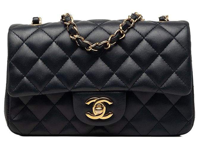 Chanel Blue Mini Rectangular Classic Lambskin Single Flap Bleu Bleu Marine