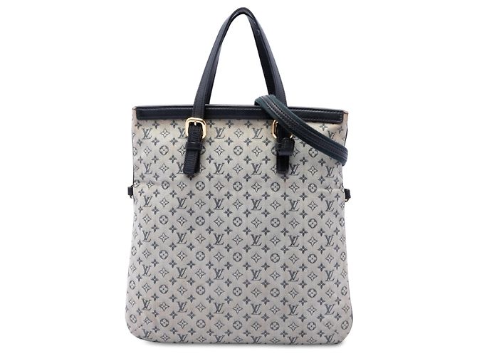 Louis Vuitton Gray Monogram Mini Lin Francoise Marrone Blu navy