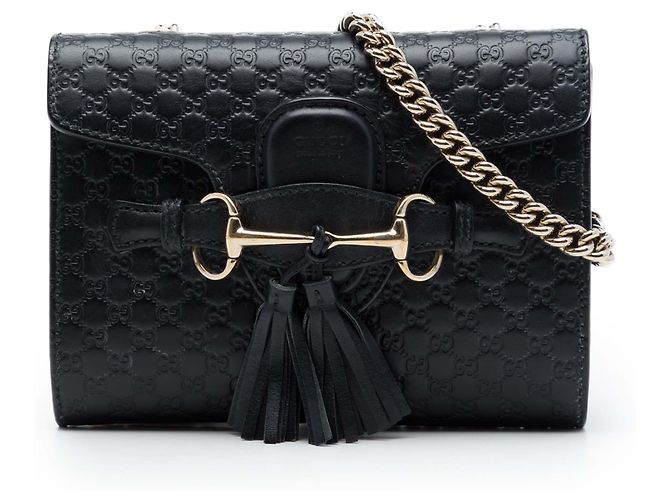 Gucci Mini Microguccissima Emily Crossbody Negro