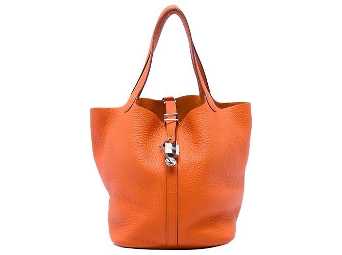 Hermès Orange Clemence Picotin Lock 22 Laranja