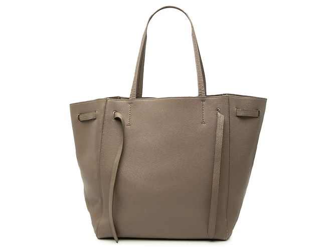 Céline Celine Cabas Phantom Pequeno em Pele de Bezerro Grão Castanho Marrom Taupe