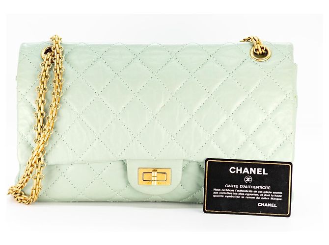 Mademoiselle Bolso Chanel 2.55 Classic Flap Verde Menta Lambskin Medium Verde claro