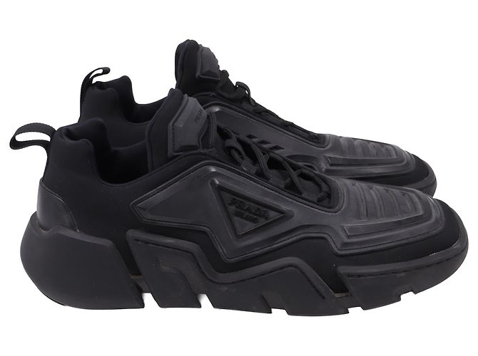 Baskets Prada Techno Stretch en caoutchouc noir