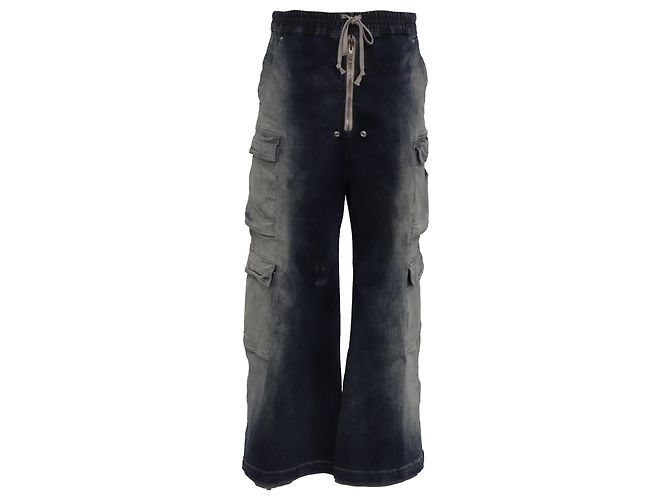 Pantaloni Double Cargo Gradient Rick Owens DRKSHDW EDFU in cotone blu