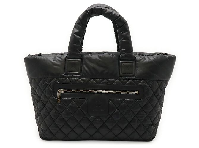 Bolso Tote 2way Chanel Coco Cocoon de nylon Negro Burdeos