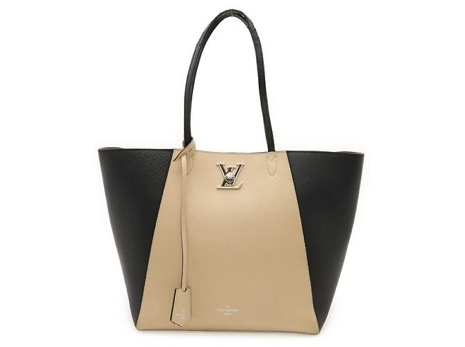 Twist Borsa 2way in pelle Louis Vuitton Lockme Cabas Nero Beige