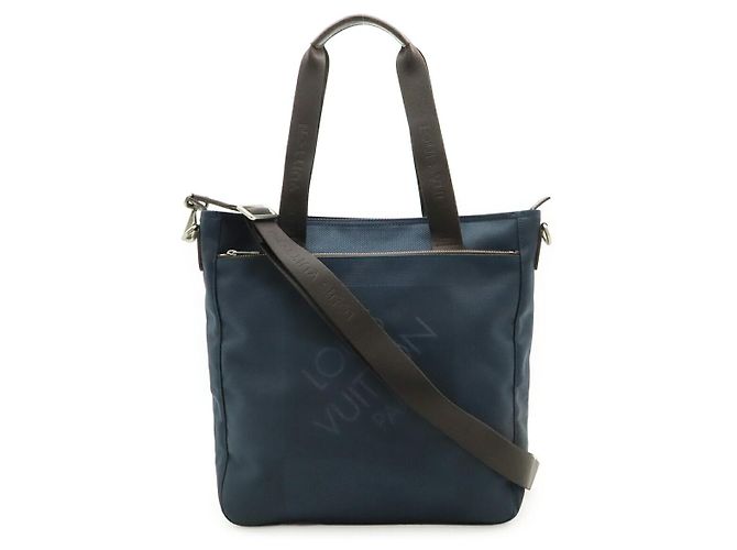 Borsa Tote 2 vie Louis Vuitton Jongleur Damier Geant Blu