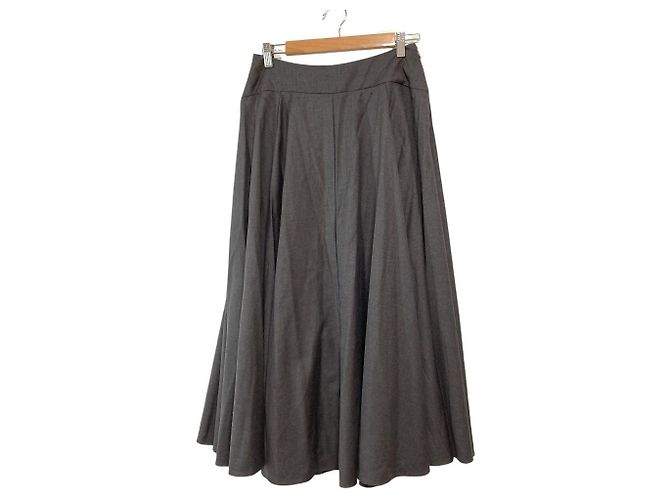 Autre Marque Falda acampanada INGEBORG con panel de twill transparente Castaño