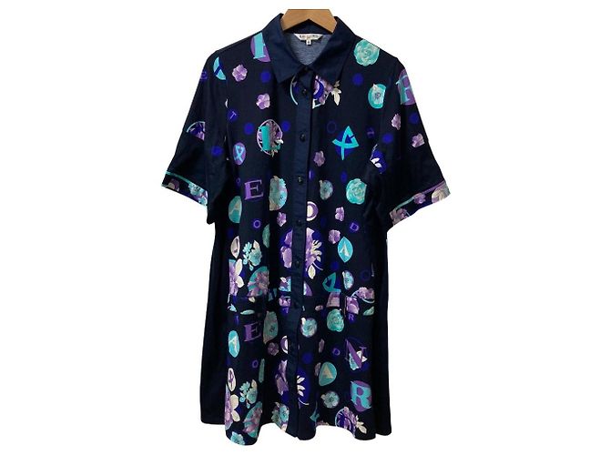 Autre Marque Hemdkleid mit Alphabet-Muster LEONARD SPORT Blau