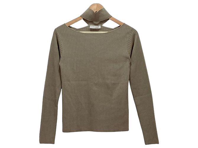 Autre Marque Noble Choker Rib Knit Marrone