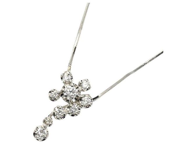 Autre Marque Vendome Aoyama Pt950/850 Diamant-Halskette Silber