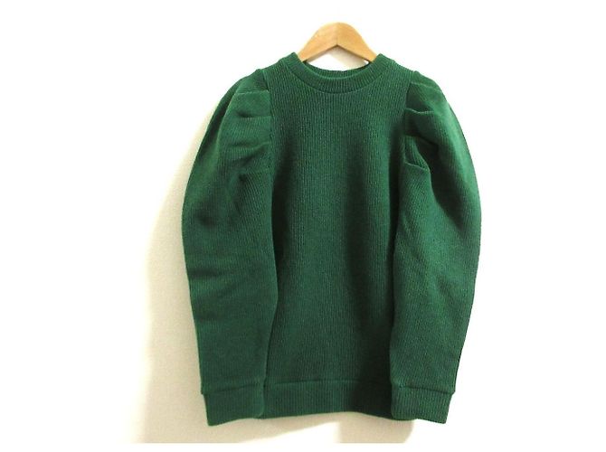 Autre Marque Yori Tack Shoulder Strickpullover Grün
