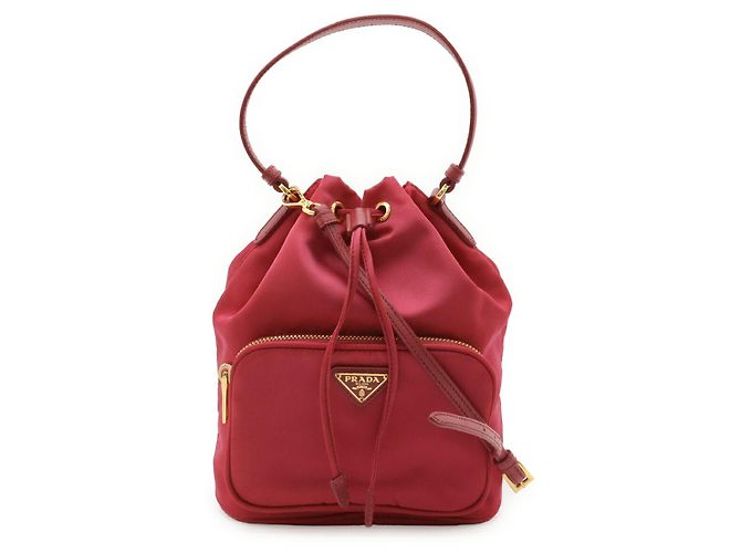 Bolsa 2way Prada em nylon e couro Rosa