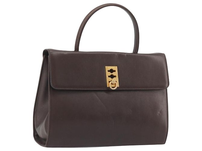 Céline Sac à main CELINE en cuir marron et or, authentique, code article ep15547