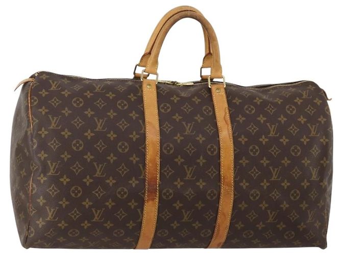 LOUIS VUITTON Monogram Keepall 55 Boston Bag M41424 LV Auth 196394 Monograma