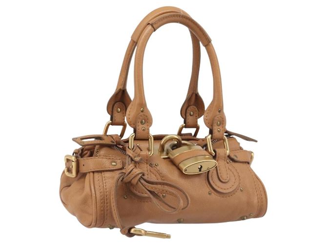 Chloé Borsa Chloe Mini Paddington in pelle marrone argento oro Auth yk20764V D'oro