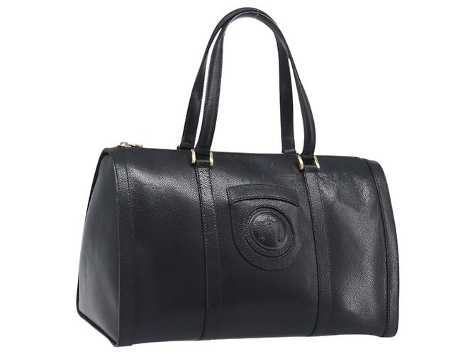 Borsa Boston FENDI in pelle nera e oro Auth 199674V Nero D'oro