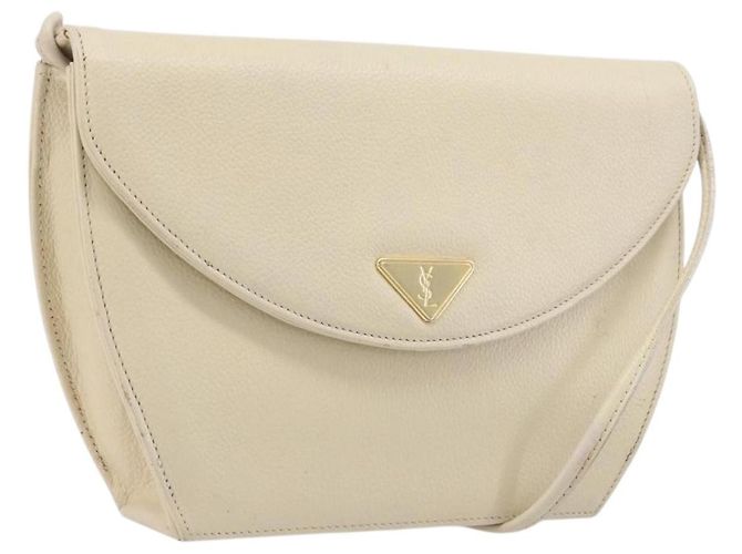Bolsa de Ombro SAINT LAURENT em couro Ivory Gold Auth 199619