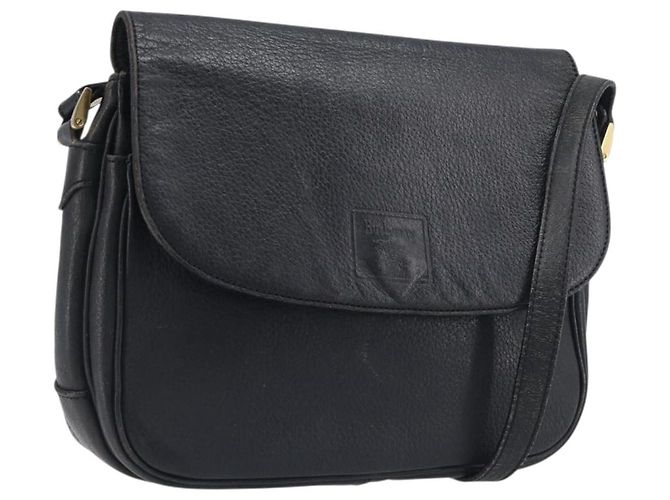 Borsa a tracolla Burberrys in pelle nera e oro Auth ep15651 Nero