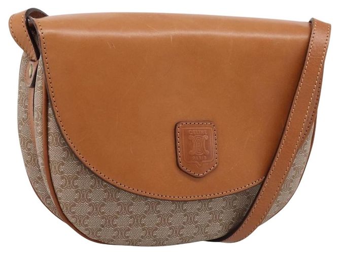Céline Borsa a tracolla CELINE Macadam Canvas PVC Beige Gold Auth ki6798V D'oro