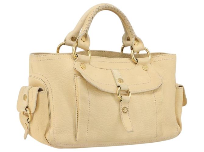 Céline CELINE Boogie Bag Leather Beige Gold Auth 196610 Doré