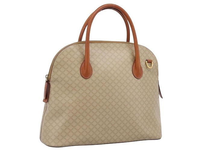 Céline Sac à main CELINE Macadam Canvas PVC Beige Gold Auth 197827 Doré