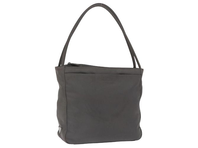 Borsa Tote PRADA Nylon Green Silver Auth 197606 Argento Verde