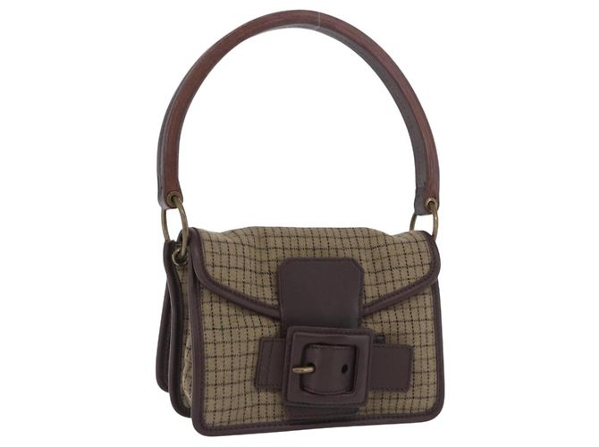 Borsa a mano Miu Miu in lana beige e oro Auth 199131V D'oro