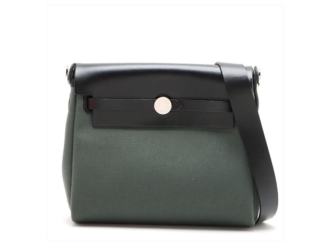 Hermès Herbag Mini Vache Hunter Leather Crossbody Green Vert