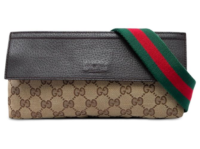 Borsa a tracolla Gucci GG Canvas Web beige