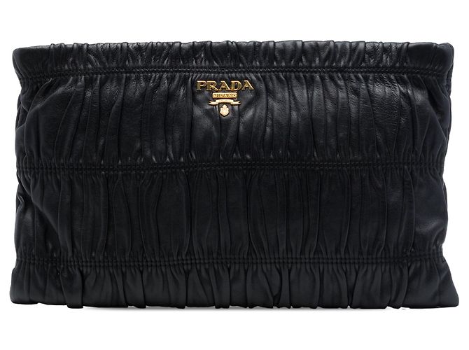 Clutch Prada Nappa Gaufre nera Nero