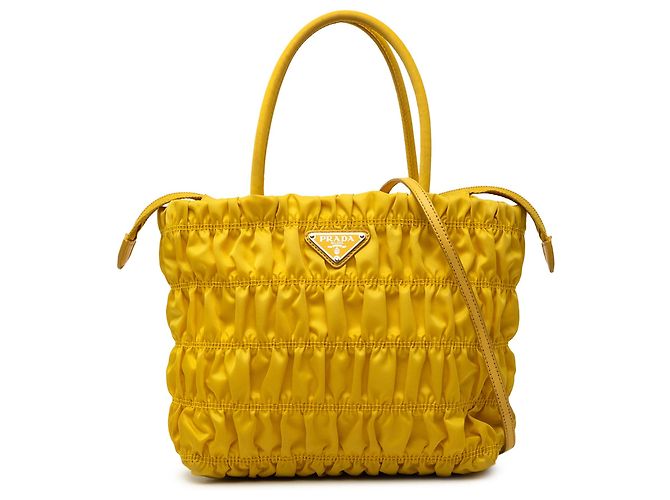 Borsa Prada Tessuto Gaufre gialla Giallo