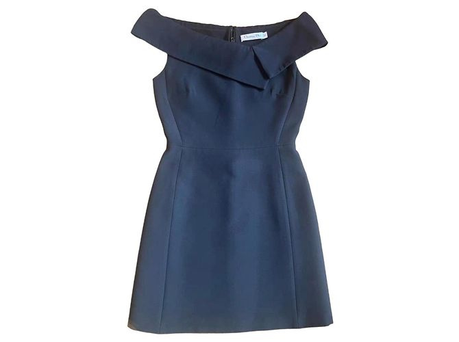 Dior Kleid aus schwarzer Wolle
