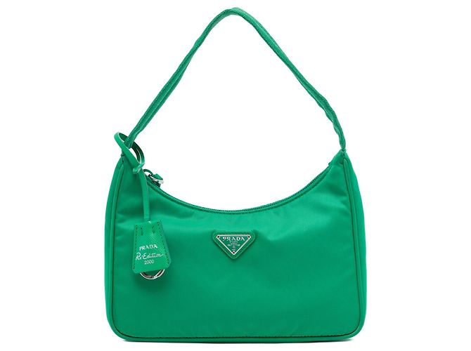 Bolsa de Ombro Prada Mini Tessuto Re Edition 2000 Verde