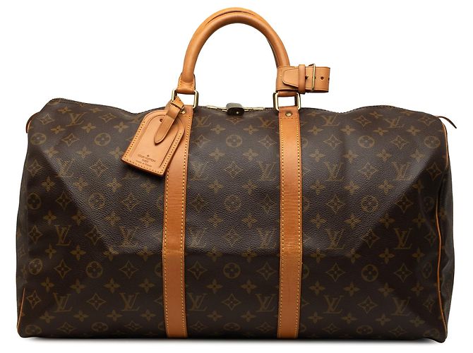 Mala de Viagem Louis Vuitton Monogram Keepall 50 Castanha Marrom