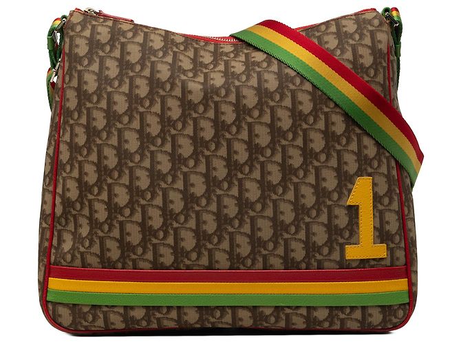 Borsa a tracolla Dior Oblique Canvas Rasta Marrone