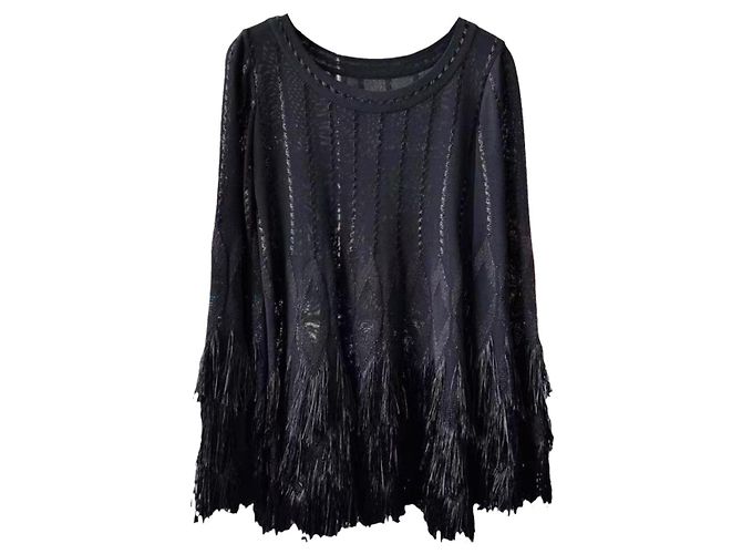 Autre Marque Alaïa Strickwaren Schwarz Viskose Größe 38