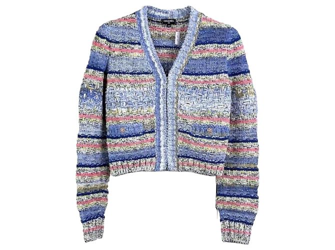 Chanel Strickpullover aus Baumwolle mehrfarbig Mehrfarben