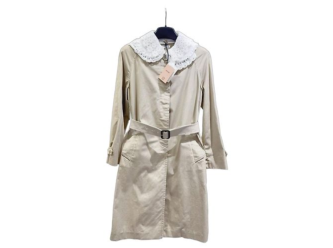 Trench coat de algodão Miu Miu Multicor